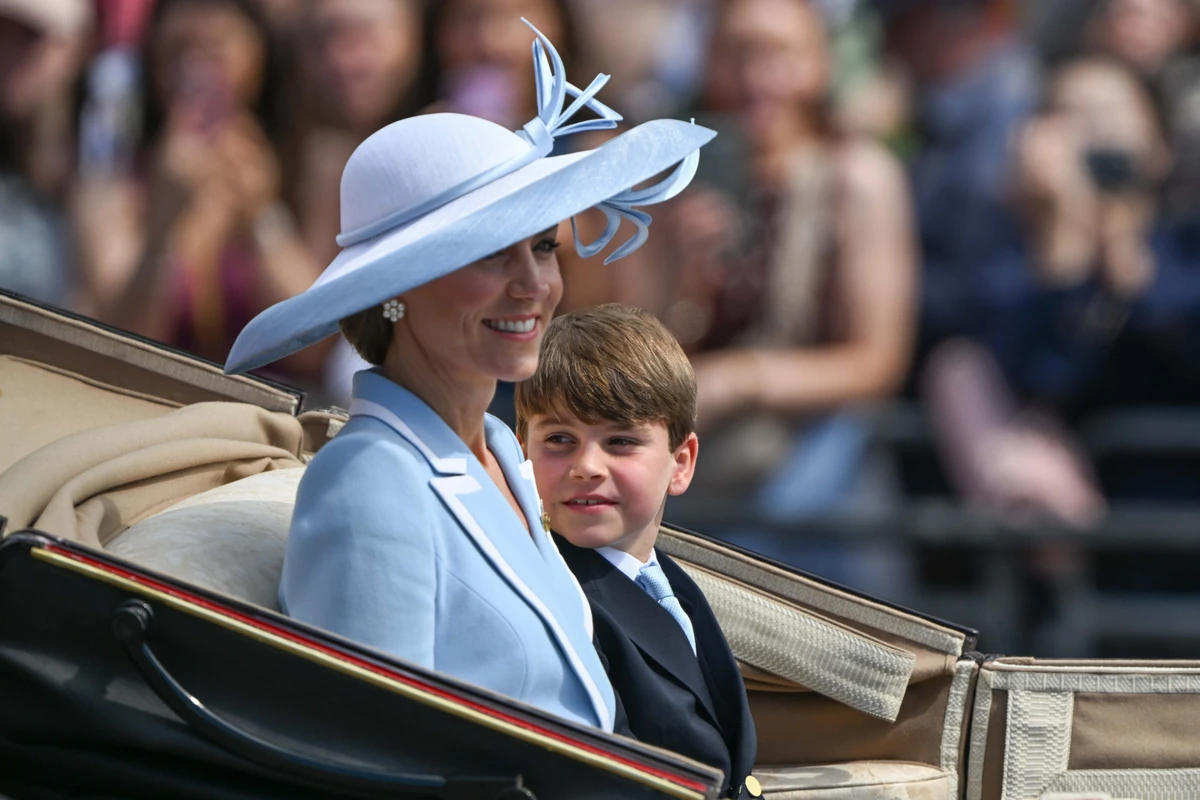 Kate Middleton with her youngest son Louis