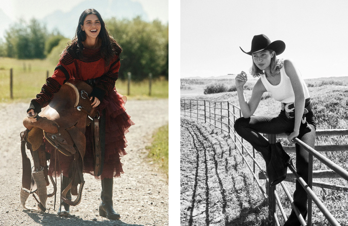 Джіджі Хадід та Кендалл Дженнер в кантрі стилі ефектно попозували для Vogue