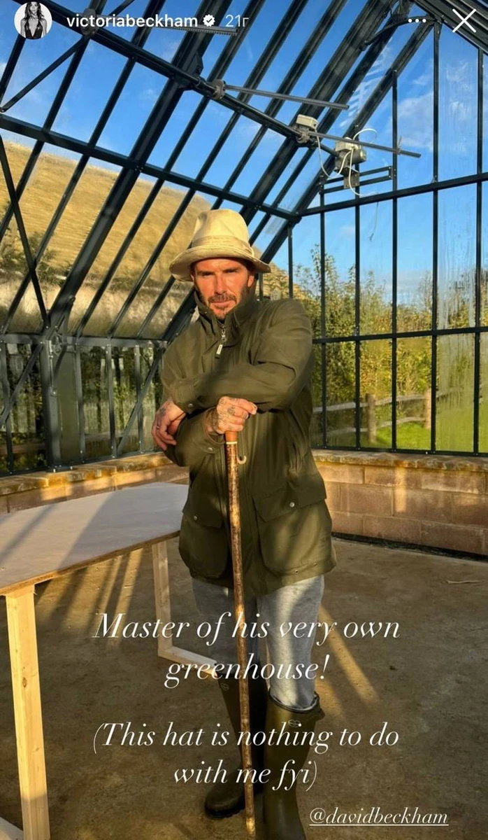 Стильний Девід готовий порпатися у саду :)