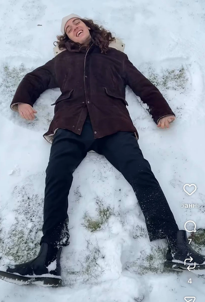 Оля Полякова показала свого зятя у снігу
