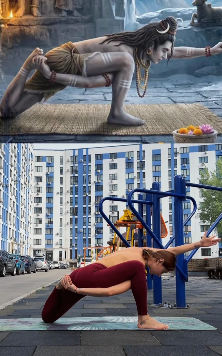 Tayanna (Таянна) в обтислому луці повторила складну йога-позу