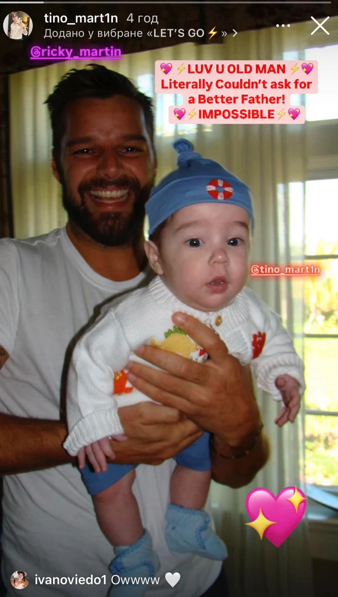 Рікі Мартін з маленьким сином на руках