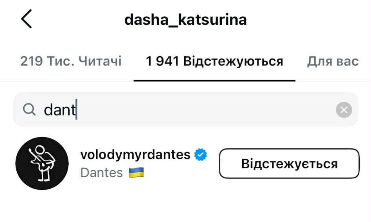 Кацуріна все ще підписана на Дантеса