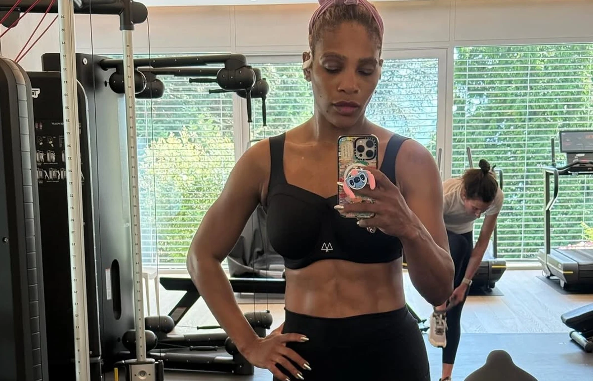 Серена Вільямс у спортзалі на тренуванні