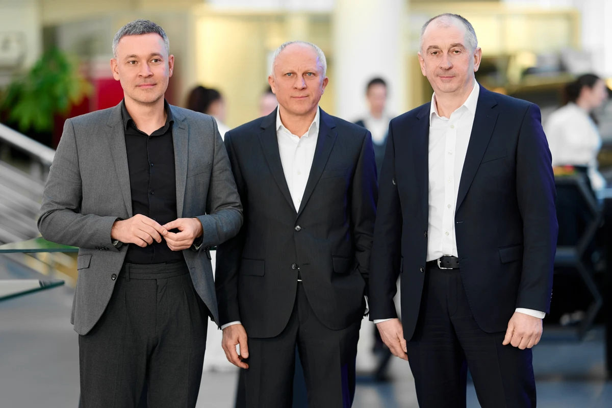 Юрій Андруховський, Валерій Анохін, Юрій Білий (зліва направо) 