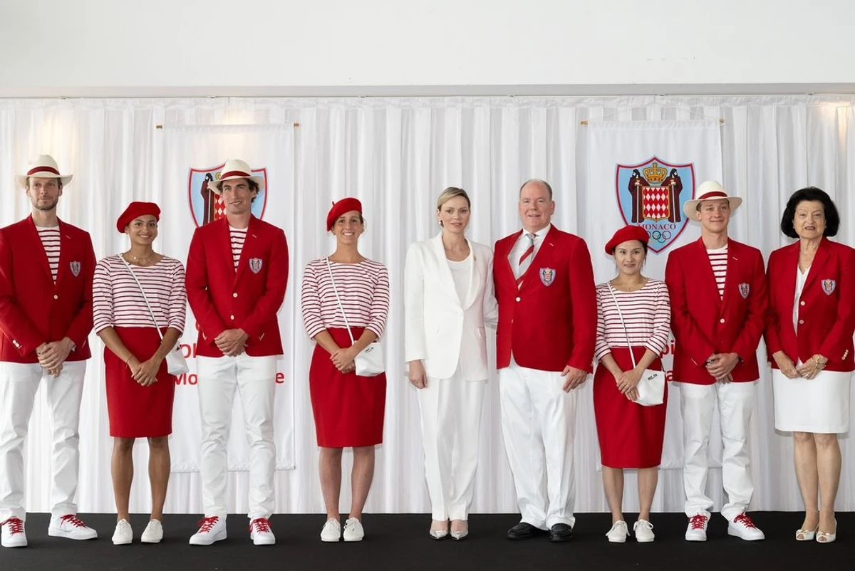Князь та княгиня Монако з спортсменами