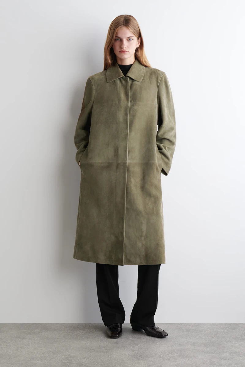 Образ із замшевим пальто