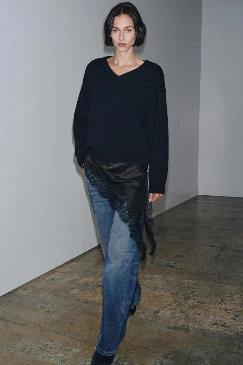 Образ із светром і джинсами