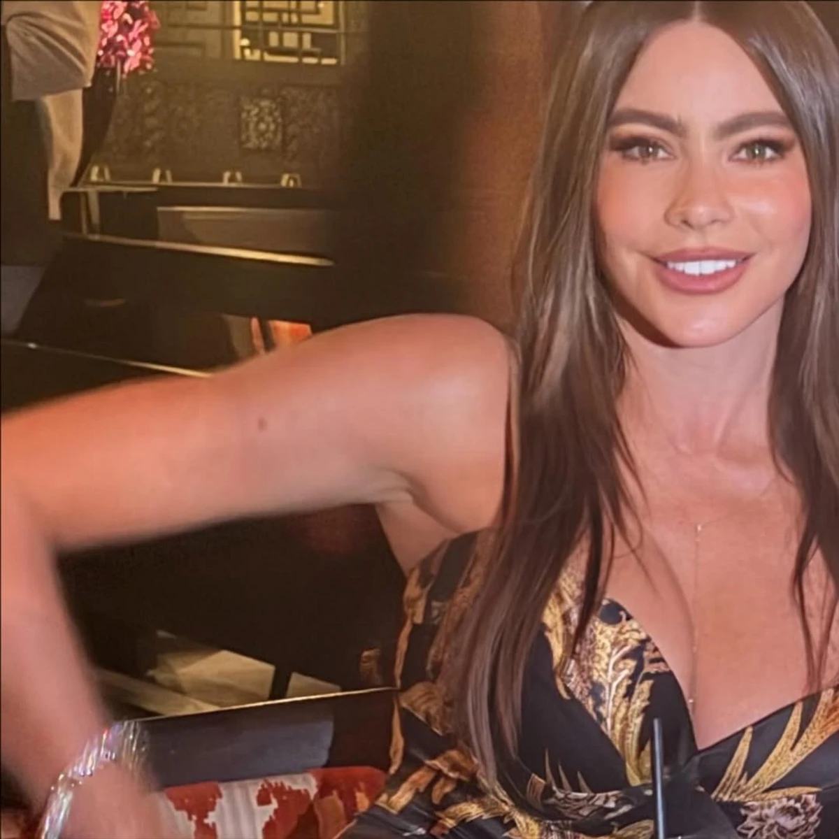 Софія Вергара посвітила декольте на вечері з коханим