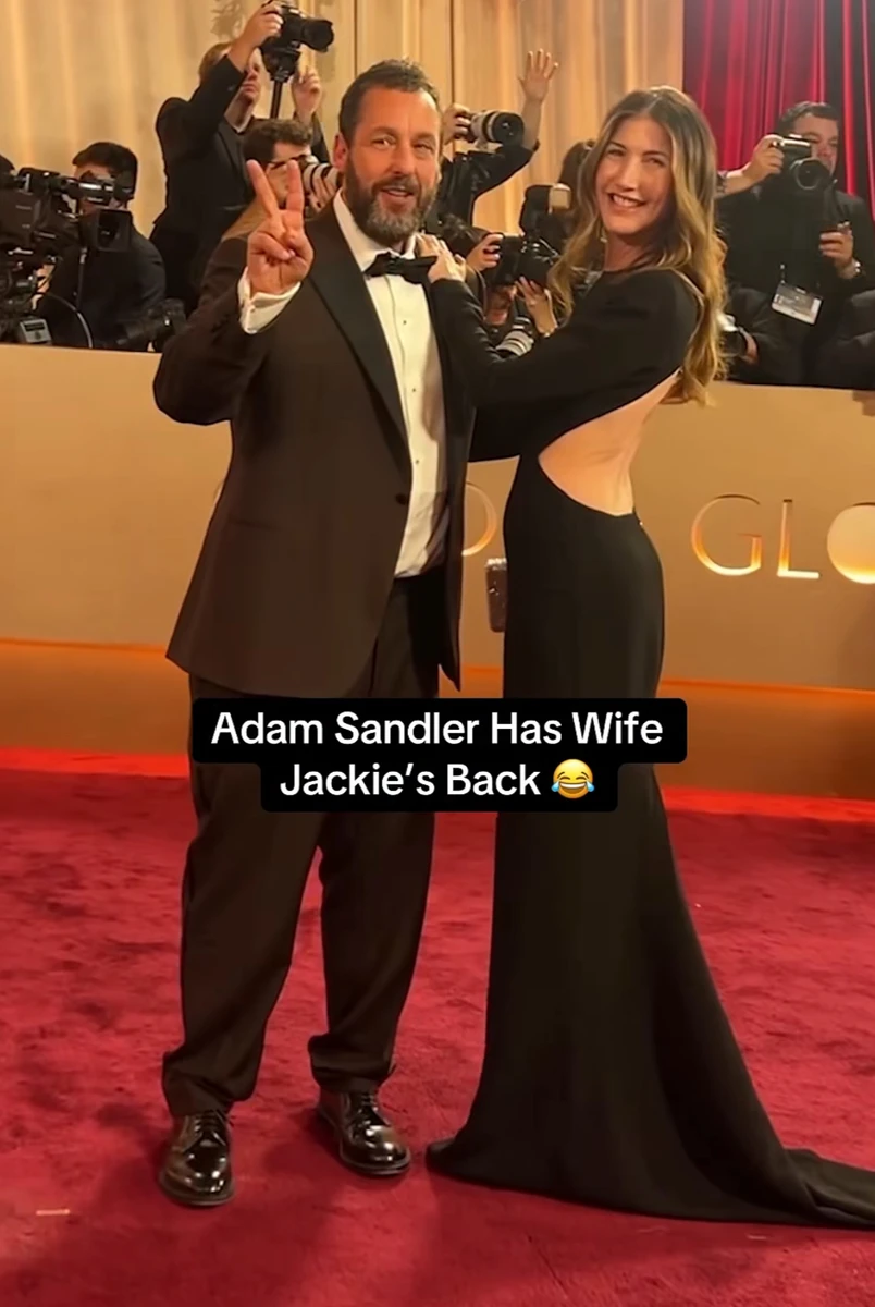 Адам Сендлер з дружиною в сексі сукні на Золотому глобусі 2026