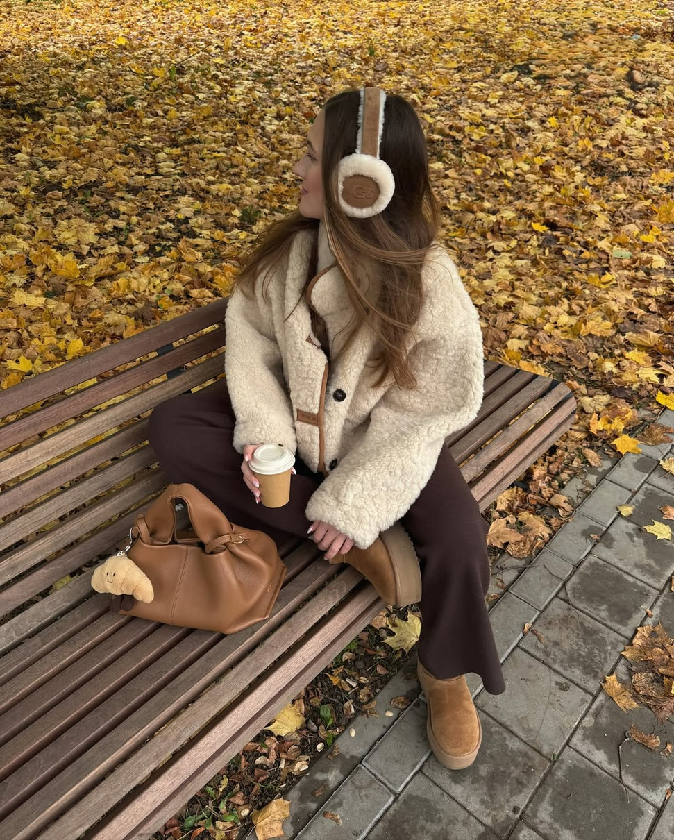 Образ із курткою з овчини