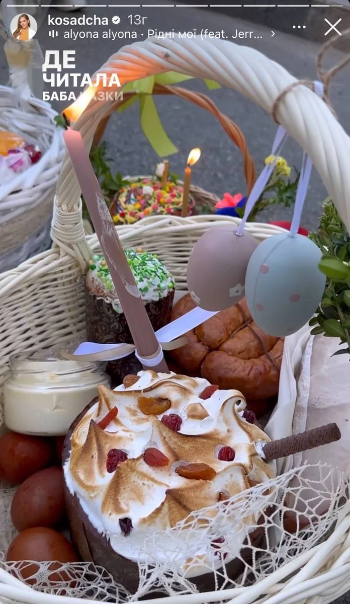 Катерина показала, який вигляд мав їхній великодній кошик