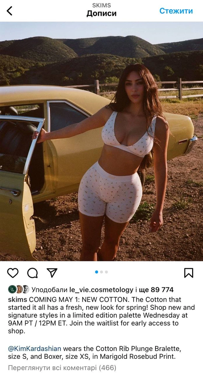 Бренд вирішив заявити, що Кардашян вбралася у маленький ліф та xs-боксери