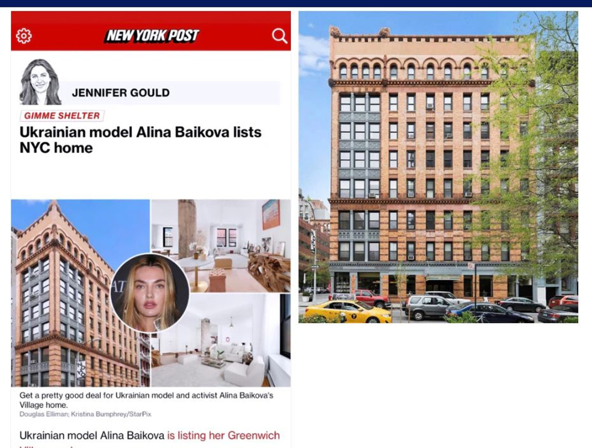 Аліна не вперше виставляє свою квартиру на продаж. Як пише New York Post, модель намагалася продати житло ще в 2019-му за 1.3 мільйона